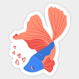 Colorful Koi Fish Beautiful Sticker